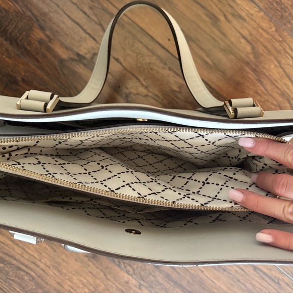 kate spade Structured Grey Work Tote with Gold Accents - Picture 5 of 6